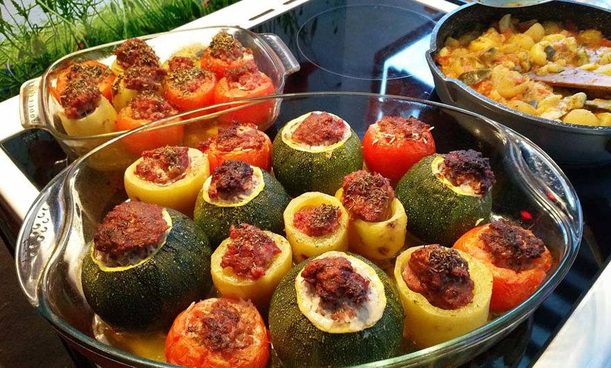 Stuffed vegetables, colorful and healthy