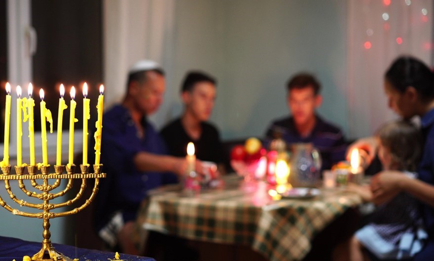 Family dinner on Hanukkah